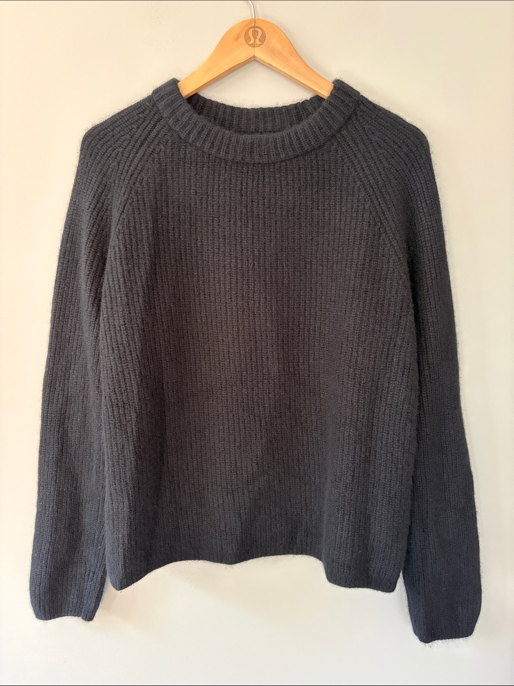 Quince Mongolian Cashmere Fisherman Crewneck Sweater Large Black